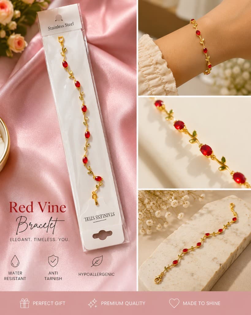 Macro shot of the Red Vine Bracelet